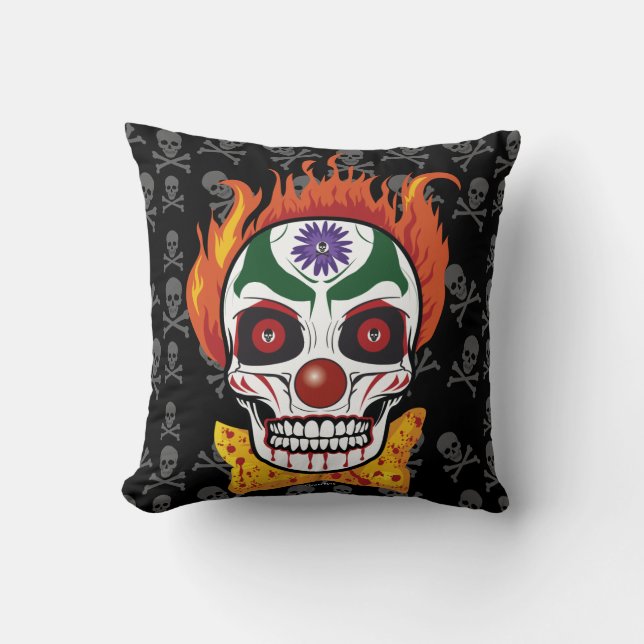 Evil Clown Skull Demon Sierkussen Home Decor (Voorkant)