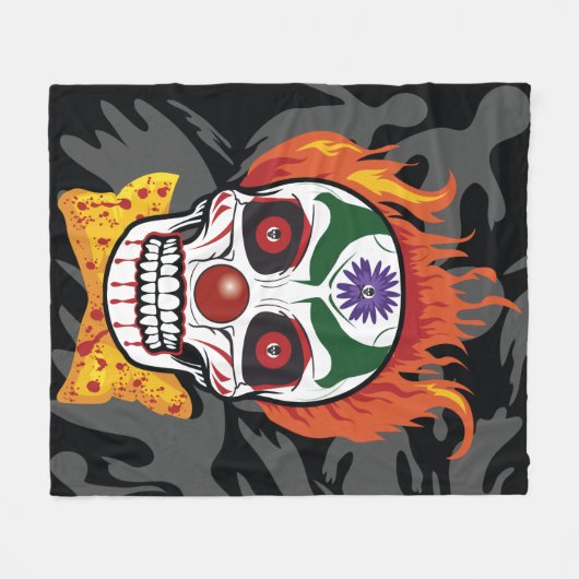 Evil Clown Skull Demon Throw Blanket Gift Idee Fleece Deken (Voorkant (Horizontaal))