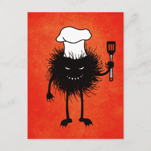 Evil Cook Cartoon Character Chef Briefkaart