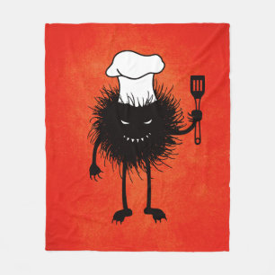 Evil Cook Cartoon Character Chef Fleece Deken