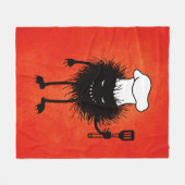 Evil Cook Cartoon Character Chef Fleece Deken (Voorkant (Horizontaal))