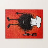 Evil Cook Cartoon Character Chef Legpuzzel (Horizontaal)