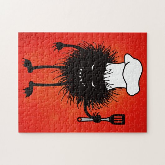 Evil Cook Cartoon Character Chef Legpuzzel (Horizontaal)