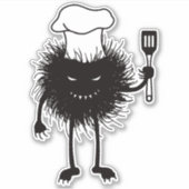 Evil Cook Cartoon Character Chef Sticker (Voorkant)