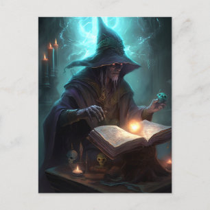 Evil Dark Wizard Mage Magical Fantasy Art Briefkaart