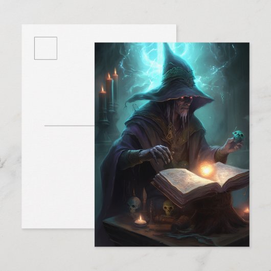 Evil Dark Wizard Mage Magical Fantasy Art Briefkaart (Voorkant / Achterkant)