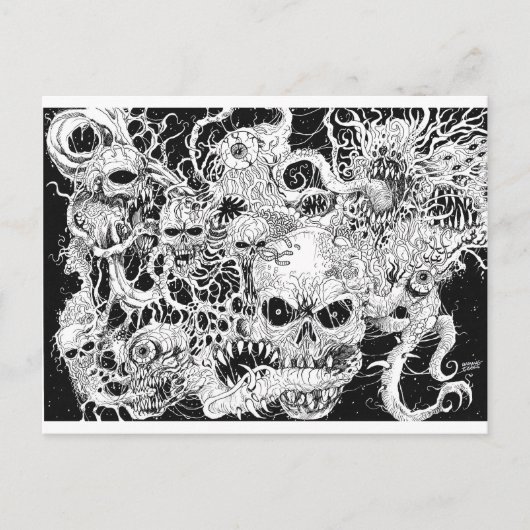 Evil Death Spawn Illustratie Briefkaart (Voorkant)
