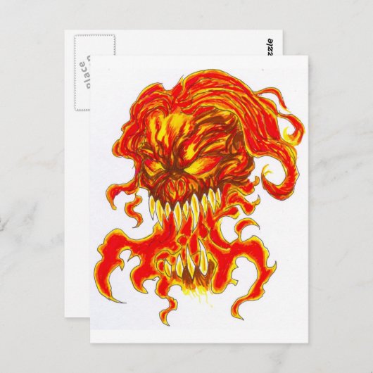Evil Demon Art Briefkaart (Voorkant / Achterkant)