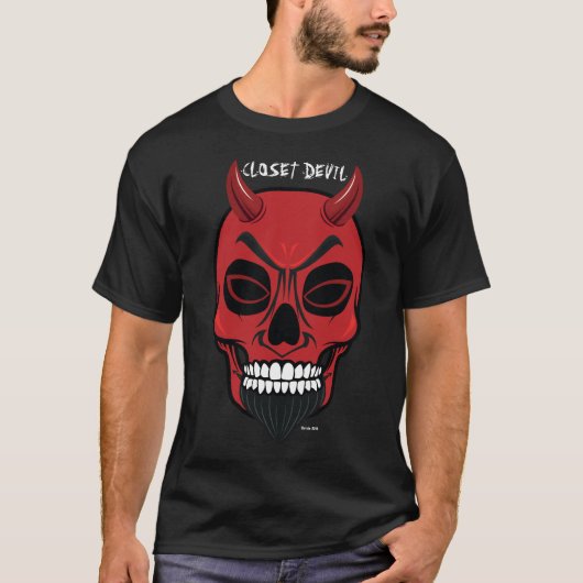 Evil Demon Skull Mannen Tshirt (Voorkant)