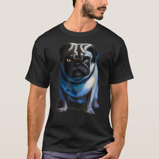 Evil Dog Pug Halloween T-shirt (Voorkant)