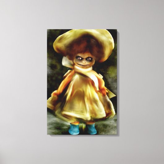 EVIL DORA DOLL, spookpop product enge kunst Canvas Afdruk (Voorkant)
