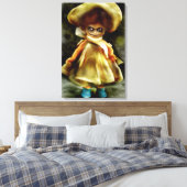 EVIL DORA DOLL, spookpop product enge kunst Canvas Afdruk (Insitu (Slaapkamer))