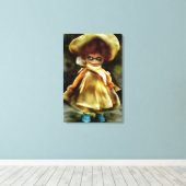 EVIL DORA DOLL, spookpop product enge kunst Canvas Afdruk (Insitu (Houten vloer))
