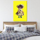 EVIL DORA DOLL, spookpoppenproduct canvas (Insitu (Slaapkamer))