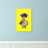 EVIL DORA DOLL, spookpoppenproduct canvas (Insitu (Houten vloer))
