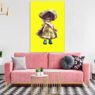 EVIL DORA DOLL, spookpoppenproduct canvas Afdruk