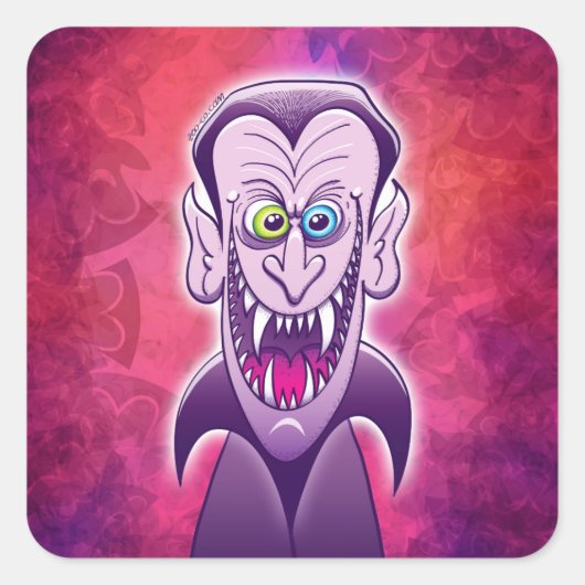 Evil Dracula Vierkante Sticker (Voorkant)