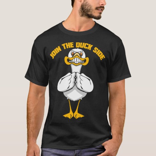 Evil Duck voor Duck Fan Duck Pond T-shirt (Voorkant)