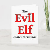 Evil Elf laat kerstfeest Feestdagen Kaart (Voorkant)
