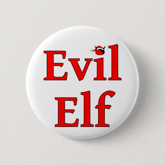 Evil Elf Round Holiday Ronde Button 5,7 Cm (Voorkant)