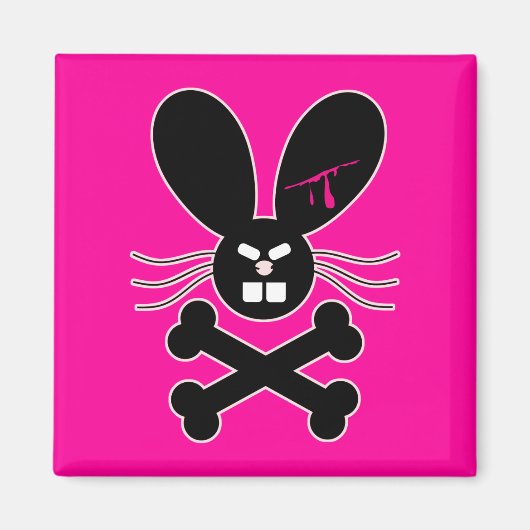 Evil Emo Bunny Crossbones Magneet (Voorkant)