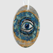 Evil Eye Amulet Geodes and Crystals Ornament (voorkant)