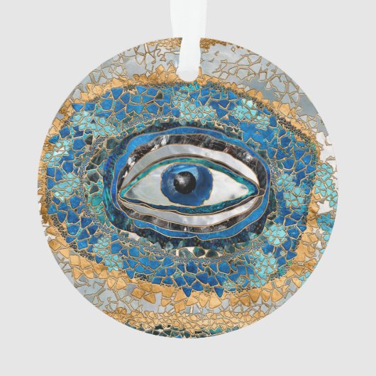 Evil Eye Amulet Geodes and Crystals Ornament (achterkant)