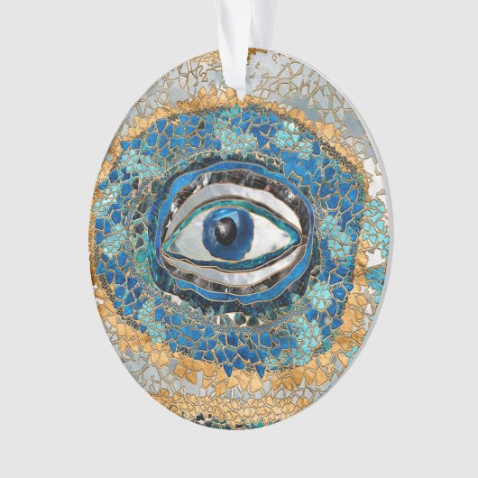 Evil Eye Amulet Geodes and Crystals Ornament (voorkant)