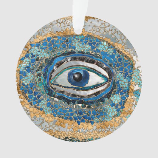 Evil Eye Amulet Geodes and Crystals Ornament (voorkant)