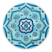 Evil Eye Amulet Mandala Ornament Keramische Knop (Voorkant)