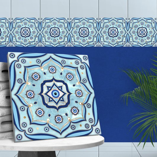 Evil Eye Amulet Mandala Ornament Tegeltje