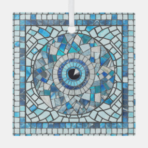 Evil Eye Amulet Mozaïek Kunst Glas Ornament