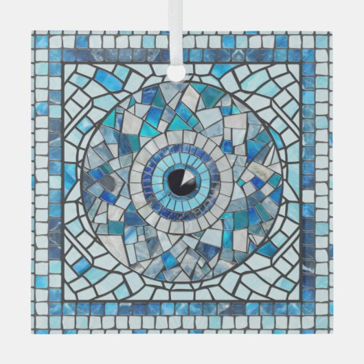 Evil Eye Amulet Mozaïek Kunst Glas Ornament (Voorkant)