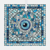 Evil Eye Amulet Mozaïek Kunst Glas Ornament (Achterkant)