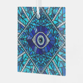 Evil Eye Amulet Mozaïek Kunst Glas Ornament (Voorkant links)