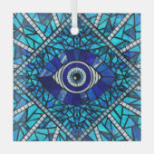 Evil Eye Amulet Mozaïek Kunst Glas Ornament (Voorkant)