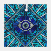 Evil Eye Amulet Mozaïek Kunst Glas Ornament (Achterkant)