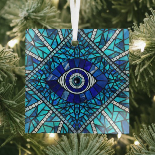 Evil Eye Amulet Mozaïek Kunst Glas Ornament (Insitu)