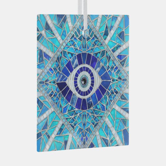 Evil Eye Amulet Mozaïek Kunst Glas Ornament (Voorkant Rechts)
