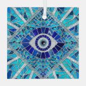 Evil Eye Amulet Mozaïek Kunst Glas Ornament (Achterkant)