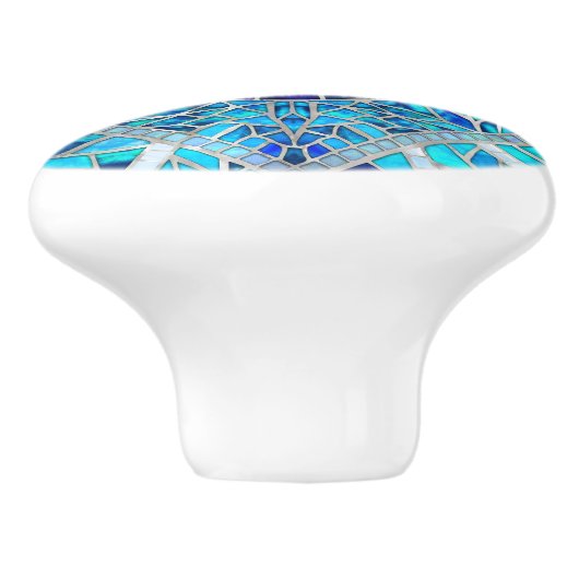 Evil Eye Amulet Mozaïek Kunst Keramische Knop (Zijkant)