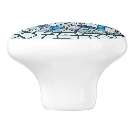 Evil Eye Amulet Mozaïek Kunst Keramische Knop (Zijkant)