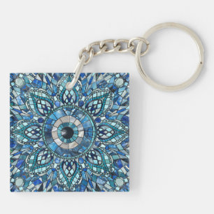 Evil Eye Amulet Mozaïek Kunst Sleutelhanger