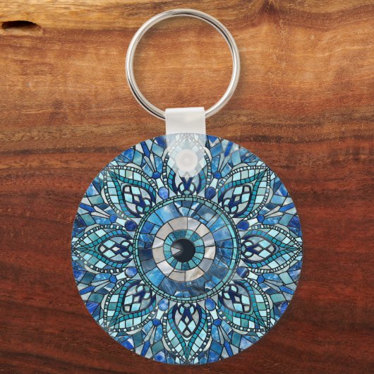 Evil Eye Amulet Mozaïek Kunst Sleutelhanger (Voorkant)
