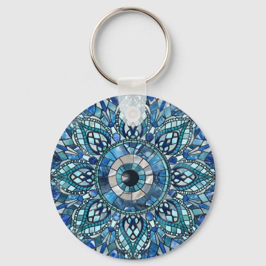 Evil Eye Amulet Mozaïek Kunst Sleutelhanger (Achterkant)