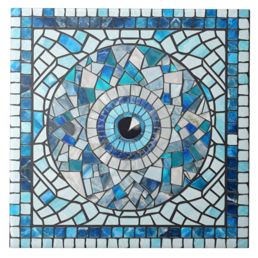 Evil Eye Amulet Mozaïek Kunst Tegeltje (Voorkant)