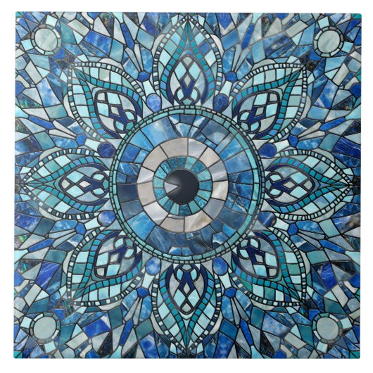 Evil Eye Amulet Mozaïek Kunst Tegeltje (Voorkant)