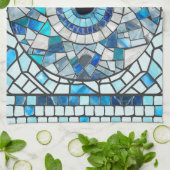 Evil Eye Amulet Mozaïek Kunst Theedoek (Gevouwen)