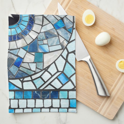 Evil Eye Amulet Mozaïek Kunst Theedoek (Quarter Fold)