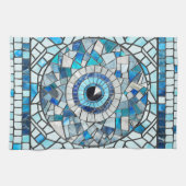 Evil Eye Amulet Mozaïek Kunst Theedoek (Horizontaal)